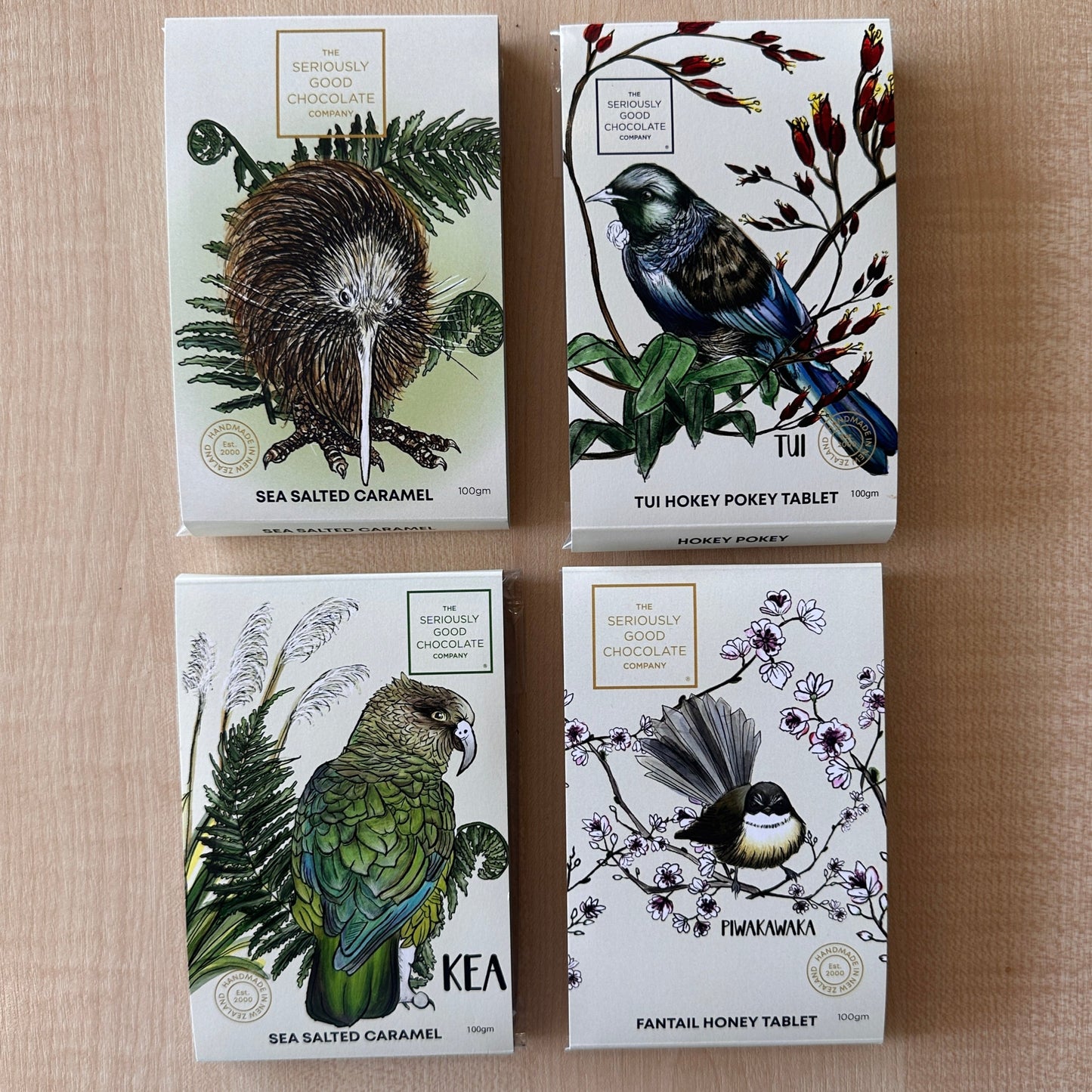 NZ Native Birds Chocolate Tablet Trio Bundle