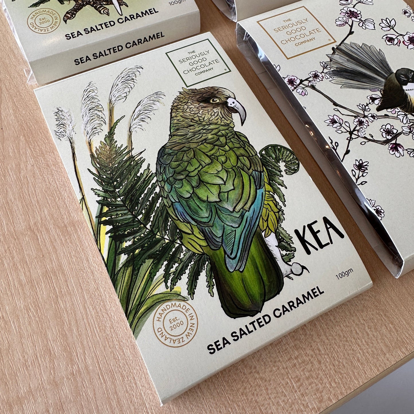 NZ Native Birds - Kea - Salty Caramel, Chocolate Block