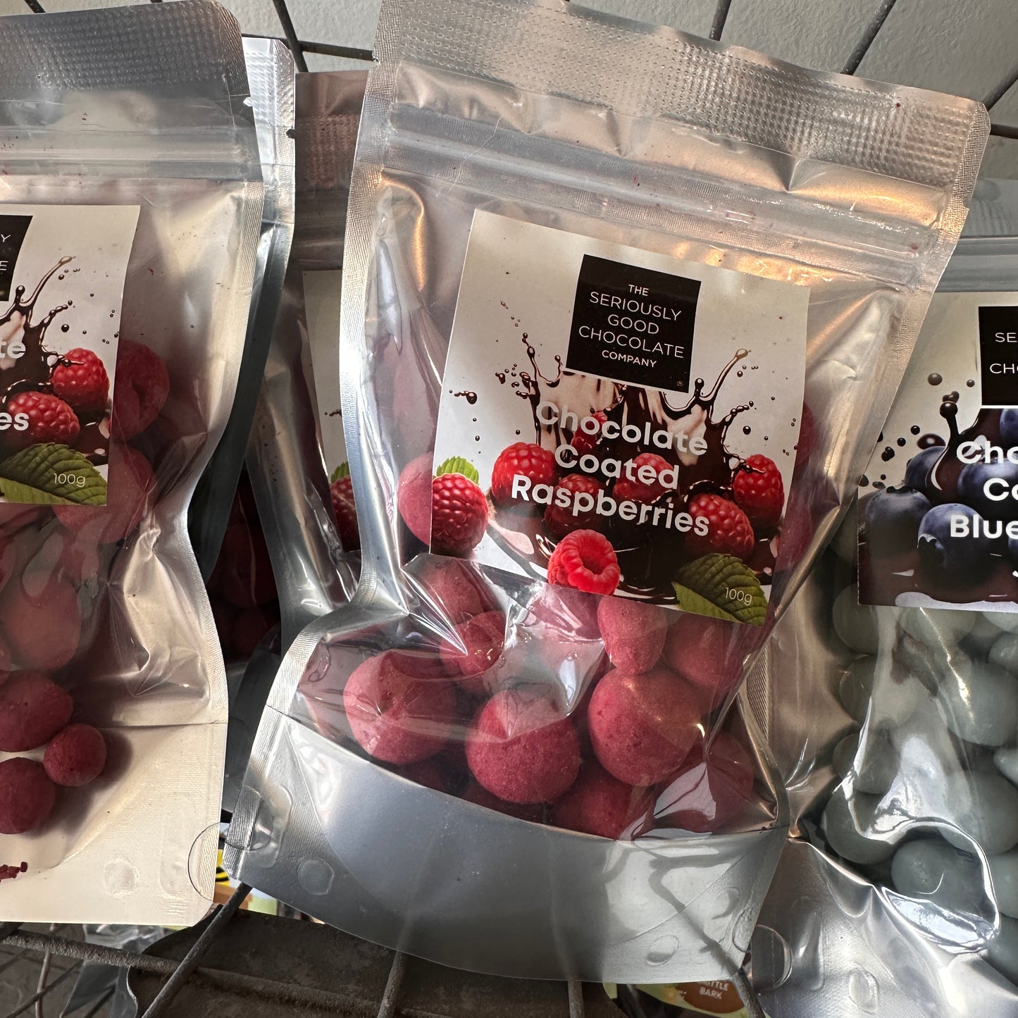 Ruby Chocolate Coated Raspberries, Pouch