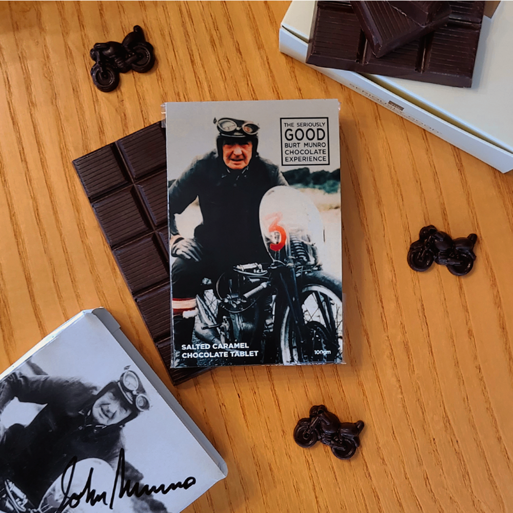 Worlds Fastest Indian, Burt Munro, Salted Caramel Chocolate Block