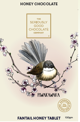 NZ Native Birds - Fantail (piwakawaka) - Honey, Chocolate Block