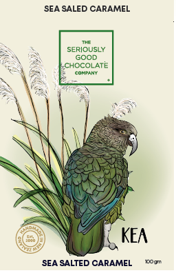 NZ Native Birds - Kea - Salty Caramel, Chocolate Block