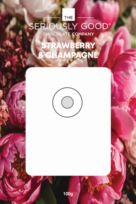 Peonies Cutout - Strawberry and Champagne, Chocolate Tablet Box