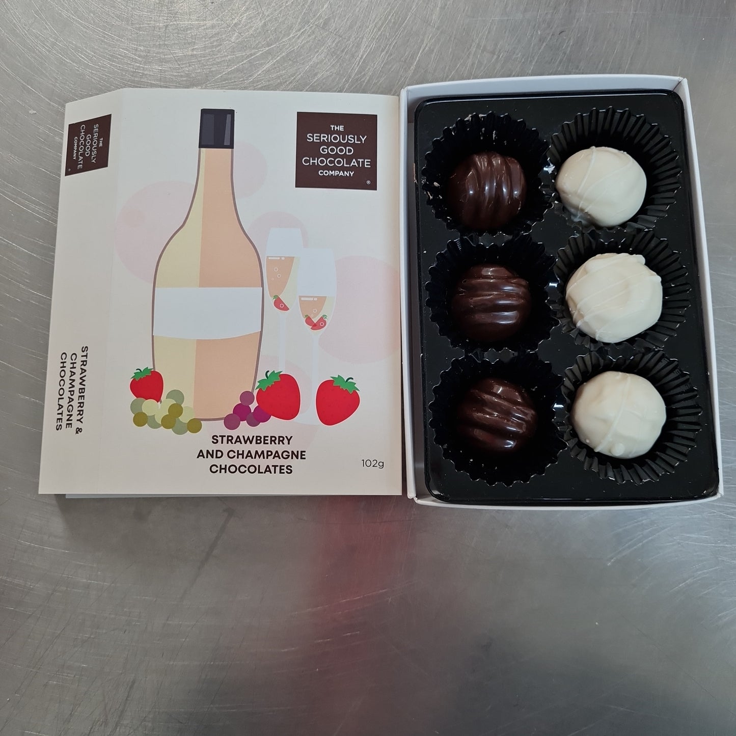 Strawberry and champagne, 6 Piece Tray