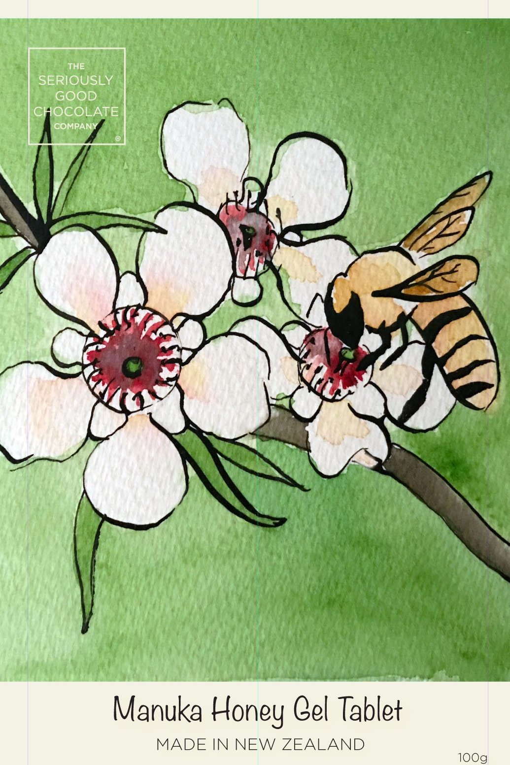 Manuka Honey Chocolate Tablet - NZ Made icon bee