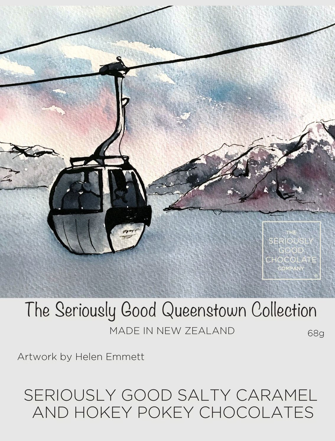 Queenstown Watercolour -  Gondola, 4 Piece Box