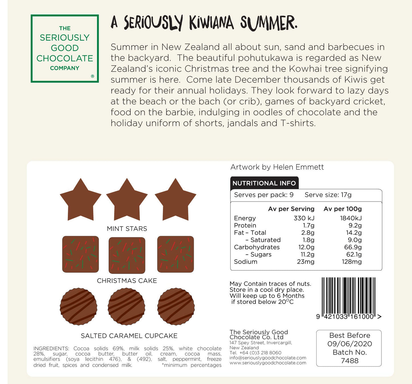 Kiwiana Watercolour Christmas, 9 Piece Box