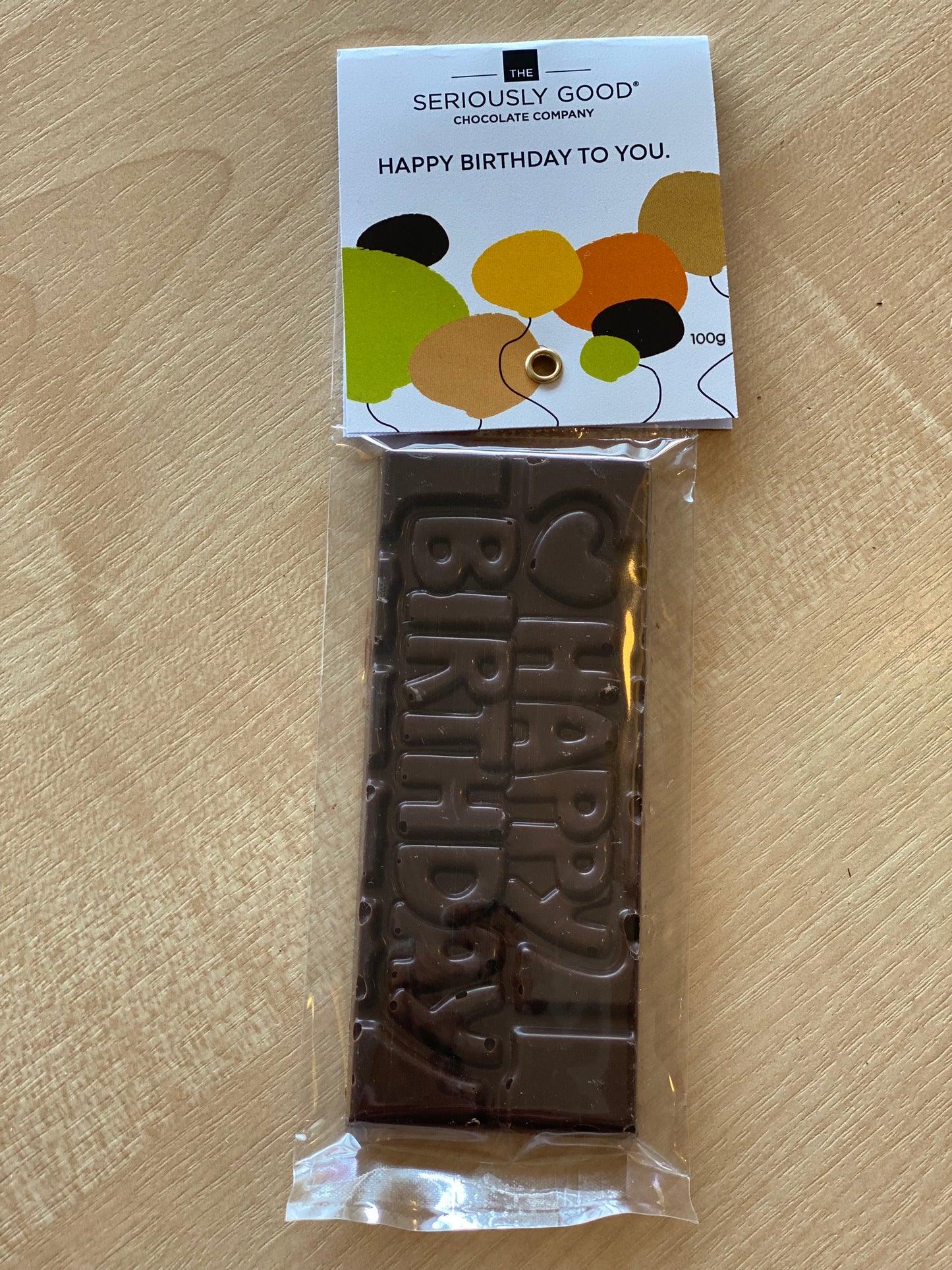 Happy Birthday bar, Small Chocolate Block