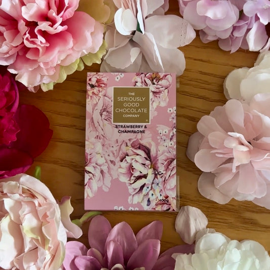 Pastel Floral Collection, Strawberry and Champagne Chocolate Block