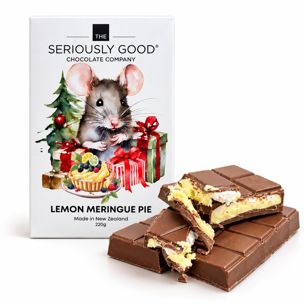 Vintage Christmas Mouse - Lemon Meringue Dessert Block
