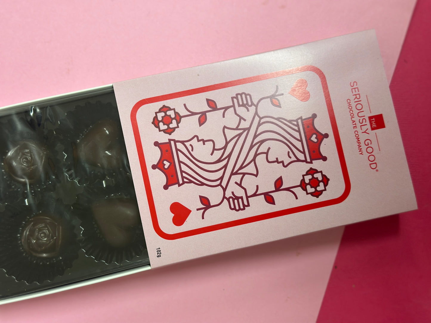 Queen of Hearts, Valentines Chocolate 6 Piece Box