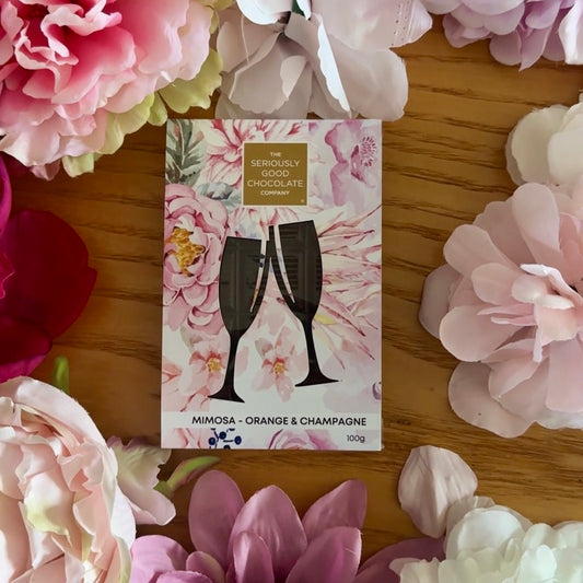 Pastel Floral Collection, Mimosa (Orange and Champagne) Chocolate Block
