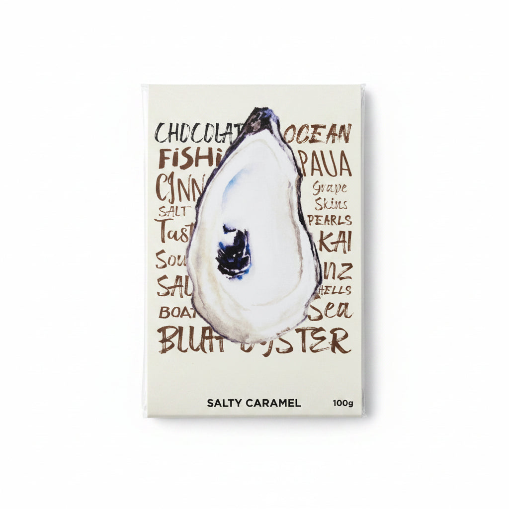 Bluff Oyster Words- Bluff Sea Salty Caramel, Chocolate Block