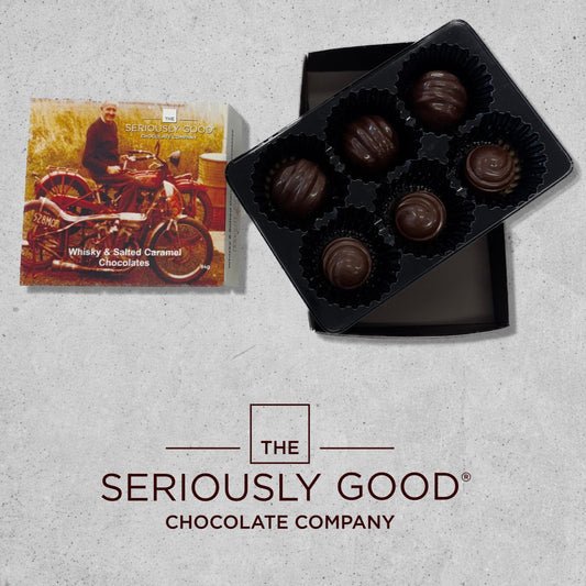 Whiskey & Salted Caramel Chocolates, 6 Piece Box