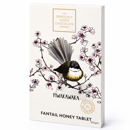 NZ Native Birds - Fantail (piwakawaka) - Honey, Chocolate Block