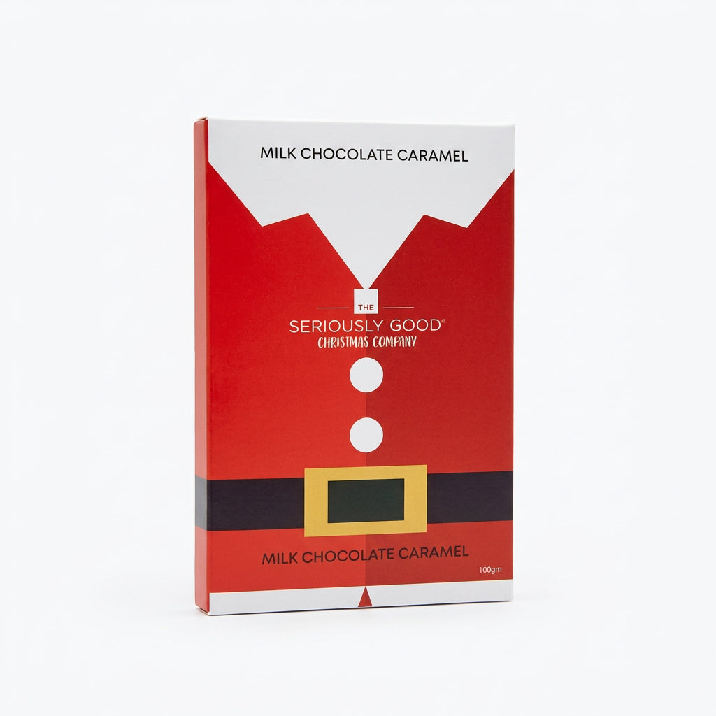 Christmas, Santa Suit, Milk Chocolate Caramel Block