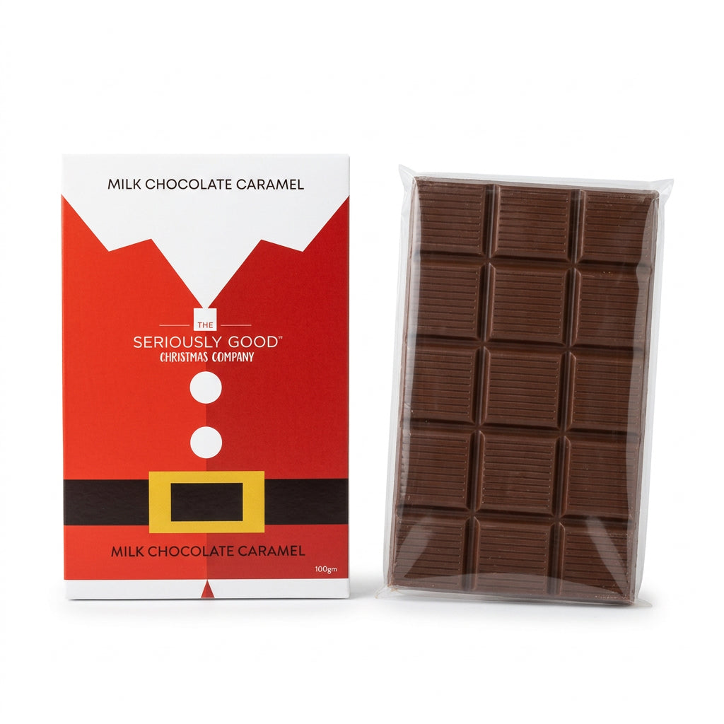 Christmas, Santa Suit, Milk Chocolate Caramel Block
