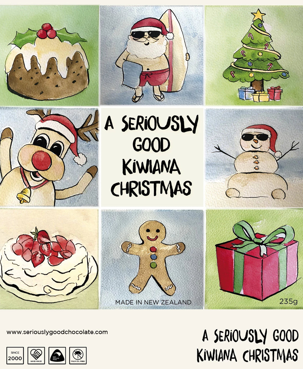 Kiwiana Watercolour Christmas, 16 Piece Box