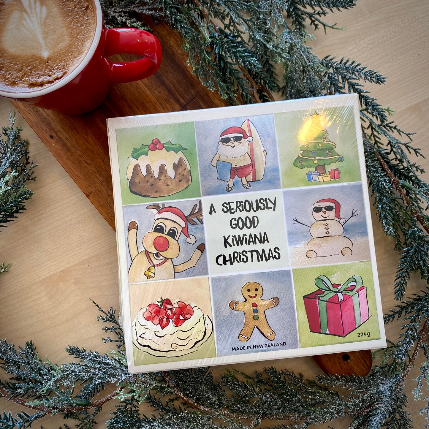 Kiwiana Watercolour Christmas, 16 Piece Box